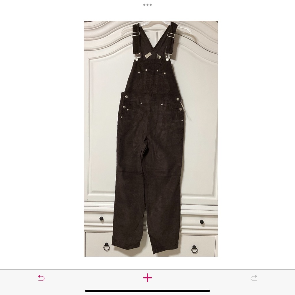 Ladies overalls NWT brown Corduroy, silver color hardware, petite and plus sizes - Picture 7 of 12